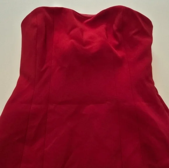 A.L.C. Elsie Mini Dress in Red Cocktail Sleeveless Strapless Size 2 - Picture 5 of 14